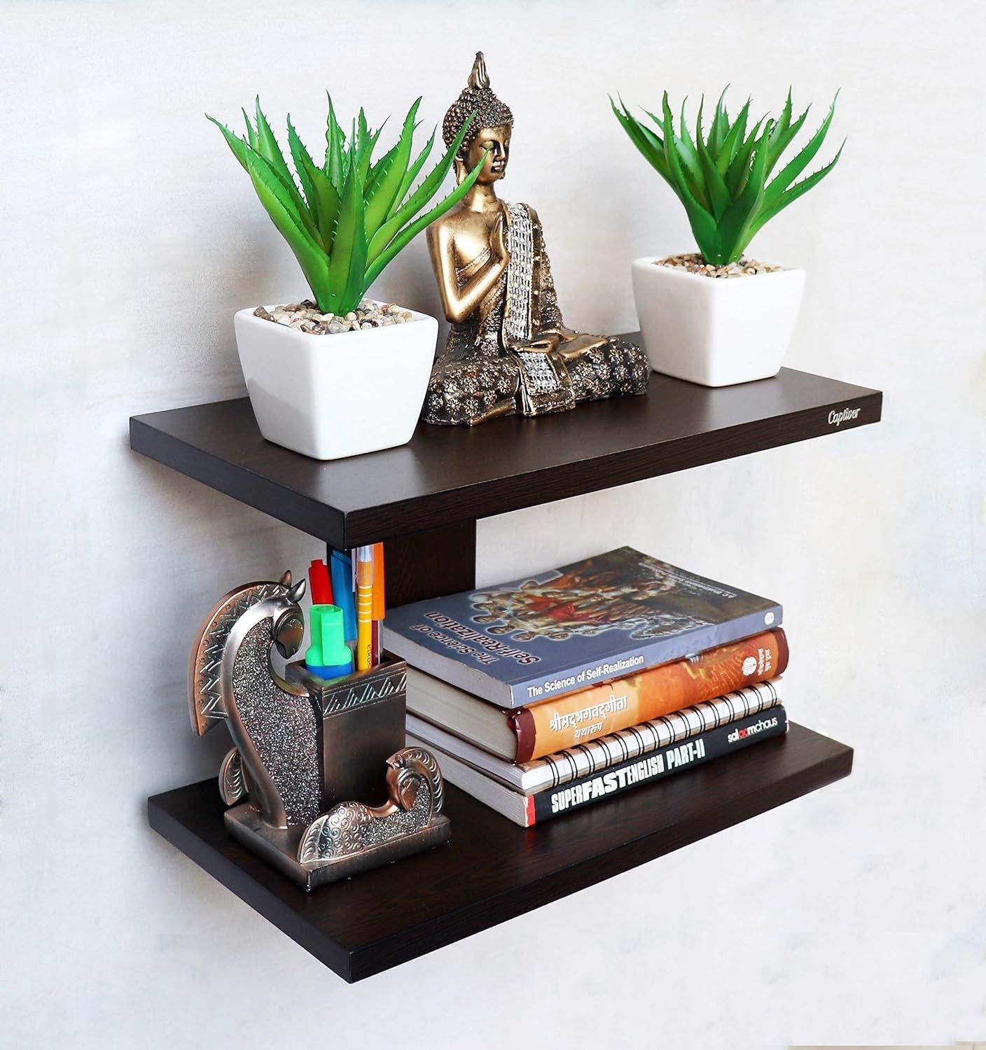 2-Tier Floating Set-Top Box Shelf