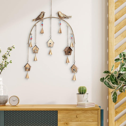 Birdhouse Wind Chime Hanging Decor