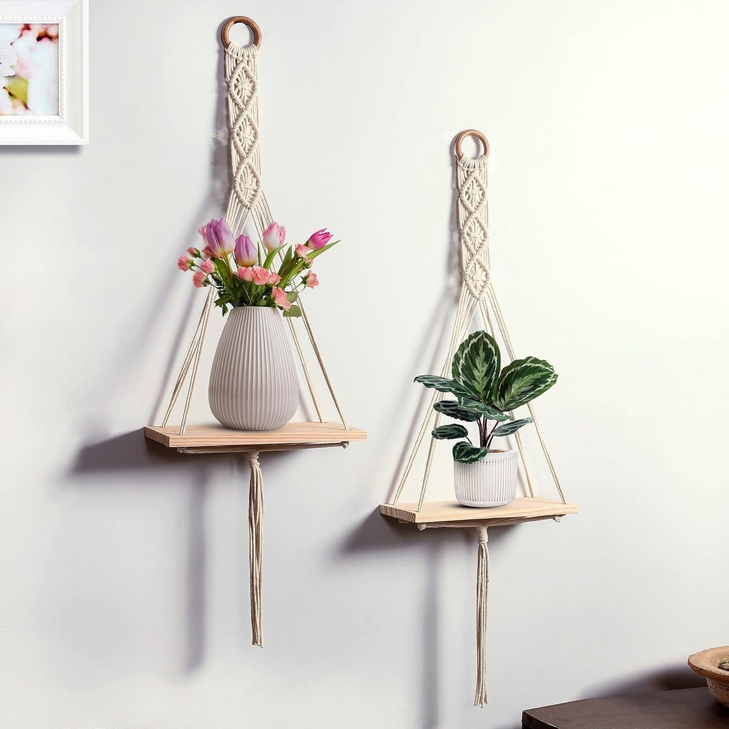 Macrame Corner Hanging Shelf (55 cm)