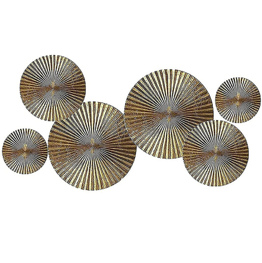 Metal Circles Wall Art (Gold Finish)