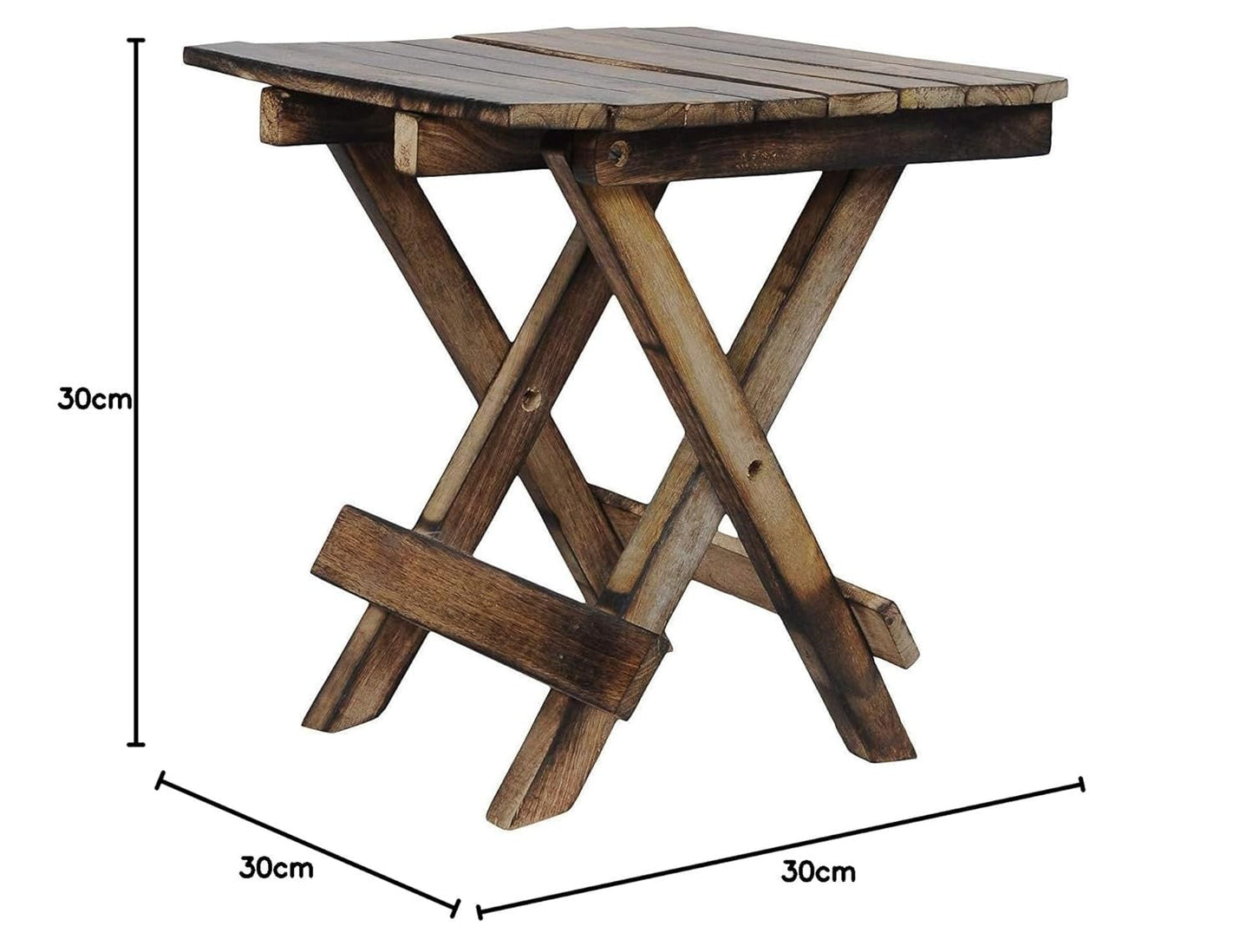 Rustic Foldable Wooden Stool (X-Leg)